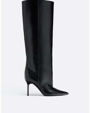 Stradivarius Weit geschnittene stiefel mit stilettoabsatz - Schwarz