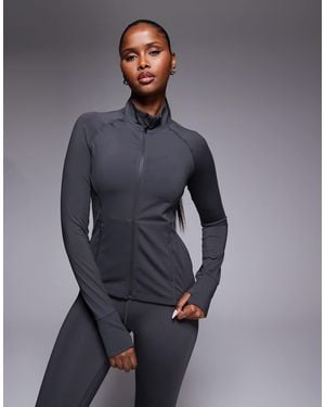 4505 Icon Active Zip Up Sculpting Long Sleeve Jacket With Zip Pockets - Blue