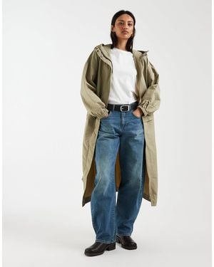ASOS Longline Tech Rain Coat - Blue