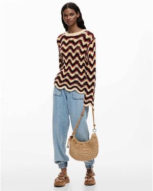 Desigual Jersey Con Diseño En Zigzag De Croché - Naranja