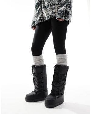 SEQWL Knee High Snow Boots - Black
