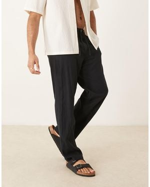 SELECTED Brody Loose Fit Linen Trouser - Black