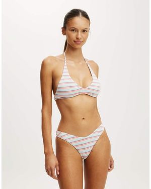 Cotton On Scoop Neck Halter Bikini Top - White