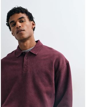 ASOS Schweres oversize-rugbytop als kombiteil mit acid-waschung - Lila