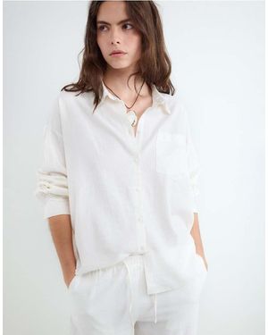 Balmohk Camisa Blanca De Lino - Blanco