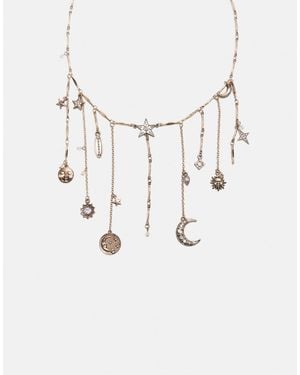 Stradivarius Halskette mit mond- und stern-anhängern - Natur