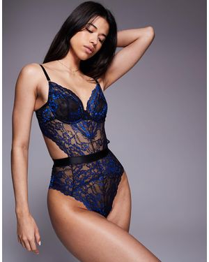 Ann Summers Hold Me Tight Two Tone Bodysuit - Blue