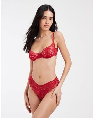KAT THE LABEL Annie Lace Brief - Red