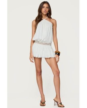 Edikted Aida Backless Bubble Mini Dress - White