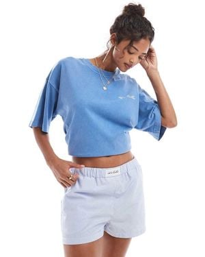 4th & Reckless Logo Detail Boxer Shorts - Blue