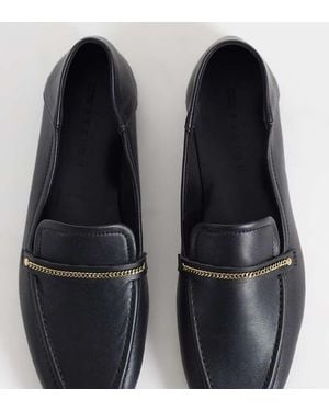 ASOS Wide Fit Marlon Slim Chain Loafers - Black
