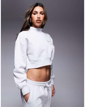 Good For Nothing Sudadera Con Cuello Alto Y Detalles Sobrehilados De (Parte De Un Conjunto) - Blanco