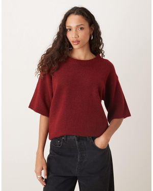 Glamorous – kurzärmliges strickoberteil - Rot