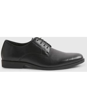 River Island Faux Leather Derby Shoes - Black