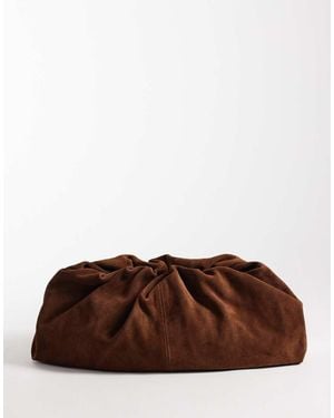 ASOS Suede Cloud Clutch Purse - Brown