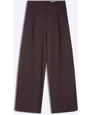 Bershka Tall Voluminous Trousers With Double Fabric - Purple