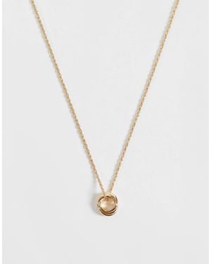 ASOS Chain Necklace With Knot Detail Pendant - White