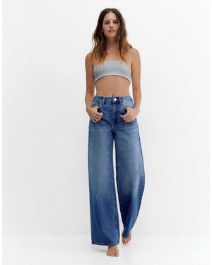 Pull&Bear Tall – weit geschnittene jeans - Blau