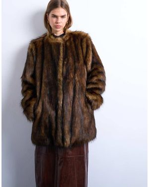 TOPSHOP Cappotto Di Lunghezza Media Color Zenzero - Marrone