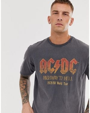 Pull&Bear Camiseta gris ACDC de