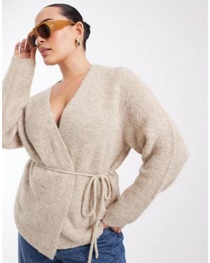 Vero Moda Tie Waist Knitted Cardigan - Natural