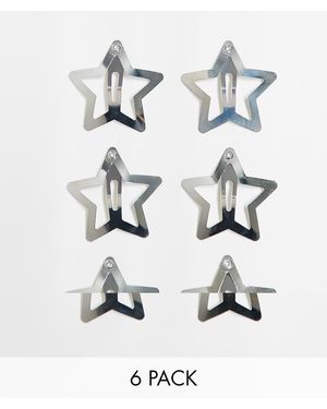 Pieces Set Van 6 Haarspeldjes Met Sterren - Wit
