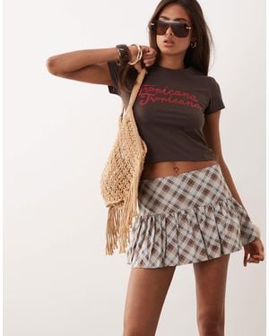 Noisy May Baby Tee With Tropicana Print - Brown