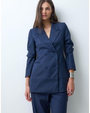 Vero Moda Double Breasted Tailored Blazer Co-ord - Blue