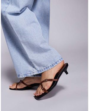 Public Desire Sandalias Negras De Tacón Bajo Sin Cierres Cindita De -Negro - Azul