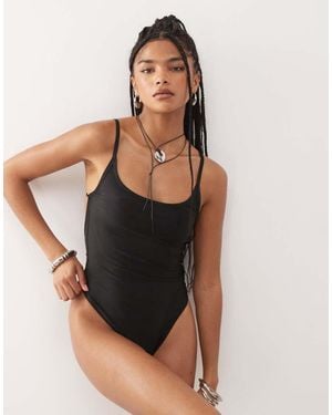 Collusion Scoop Back Swimsuit - Black