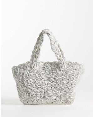 Mango – teen – handtasche aus strick - Grau