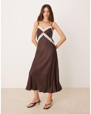 Nobody's Child Solene Lace Trim Maxi Dress - Brown