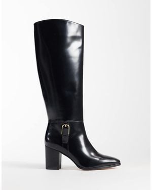 Ralph Lauren Knee High Heeled Boots - Black