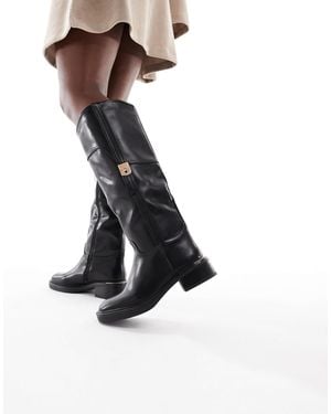 SEQWL Wide Fit – twix – elegante reitstiefel - Weiß