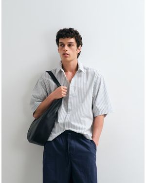 ASOS Camisa Blanca A Rayas Extragrande De Popelina - Blanco