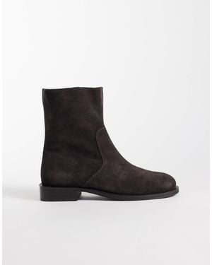 ASOS Alma bottines plates habillées en daim chocolat - Noir