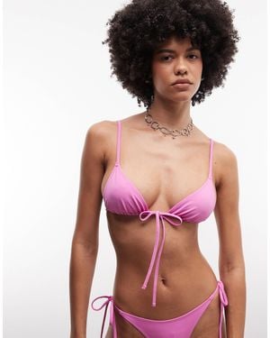 Weekday Mix & Match Triangle Bikini Top - Red