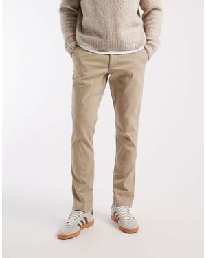ASOS Pantalon chino slim délavé - beige - Neutre