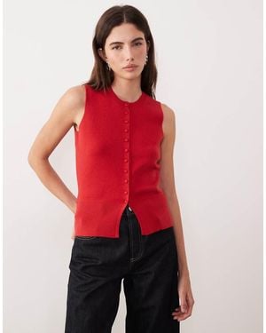 Threadbare Vest Zonder Mouwen Met Ronde Hals - Rood