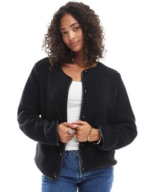 Vero Moda Lightweight Contrast Teddy Jacket - Blue