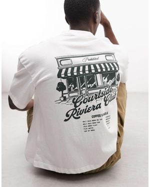 Prohibited Coffee And Bagels Graphic T-shirt - Grey