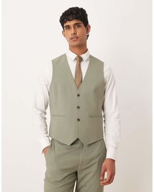 ASOS Slim Suit Waistcoat - Natural