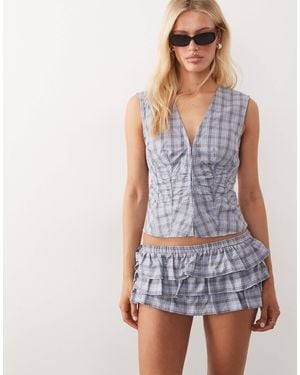 Mango Cumin Ruffle Mini Short Co-ord - Blue