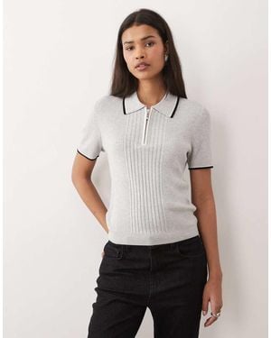 Wrangler Quarter Zip Polo - White
