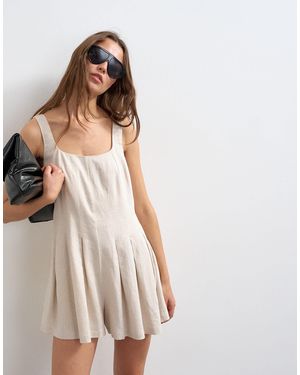 TOPSHOP – eleganter jumpsuit aus leinen - Natur