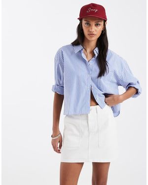 Brave Soul Cotton Denim Mini Skirt - Blue