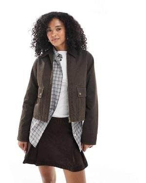 New Look Waxed Barn Jacket - Grey
