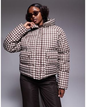 Threadbare Ski Puffer Coat With Hood - Orange