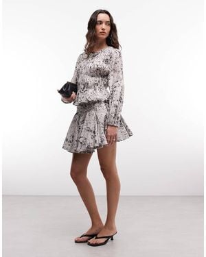 AllSaints Tulip Floral Mini Skirt - White