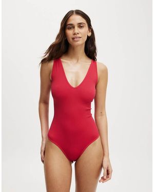 Cotton On Seamless Plunge Bodysuit - Red